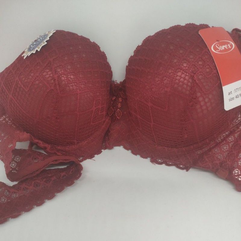 Sorex Bra Set (BH+CD) 17115 brukat cup 3/4 setara B  busa,  kawat kait 3 (34-40)