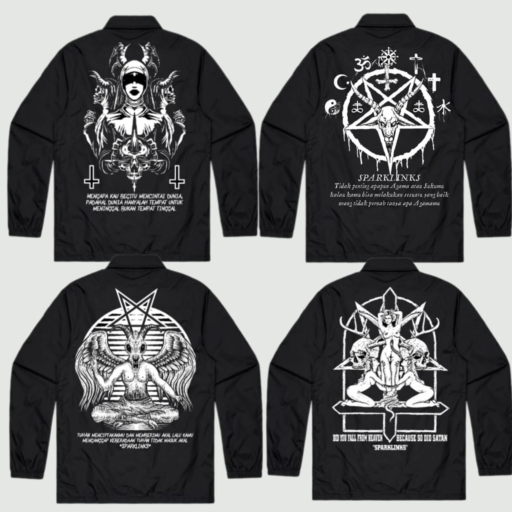 Sparkling Coach Jacket Dark Series Satanic Black