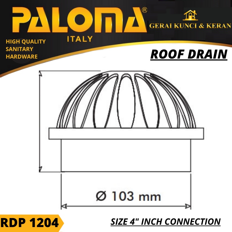 PALOMA ROOF DRAIN 4&quot; RDP 1204 Saringan Talang Air Saringan Dak Afur