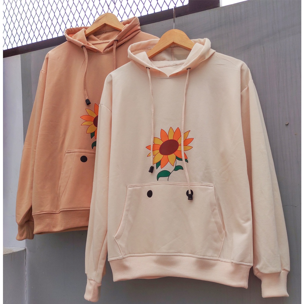 Hoodie Oversize Wonderegg Sunflower Korean Wanita Pria L - XL - XXL - XXXL