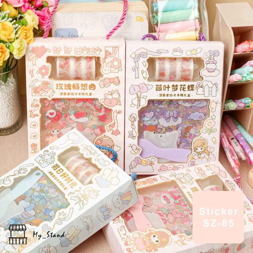 

Sticker Dan Washitape SZ - 85 Stiker, Washi, Gantungan, Spatula Box Paket Sticker lembar stiker jurnaling journal set buku alat tulis sekolah scrap book aktivitas anak kreativitas tempelan hiasan diy accessories gift hadiah souvenir