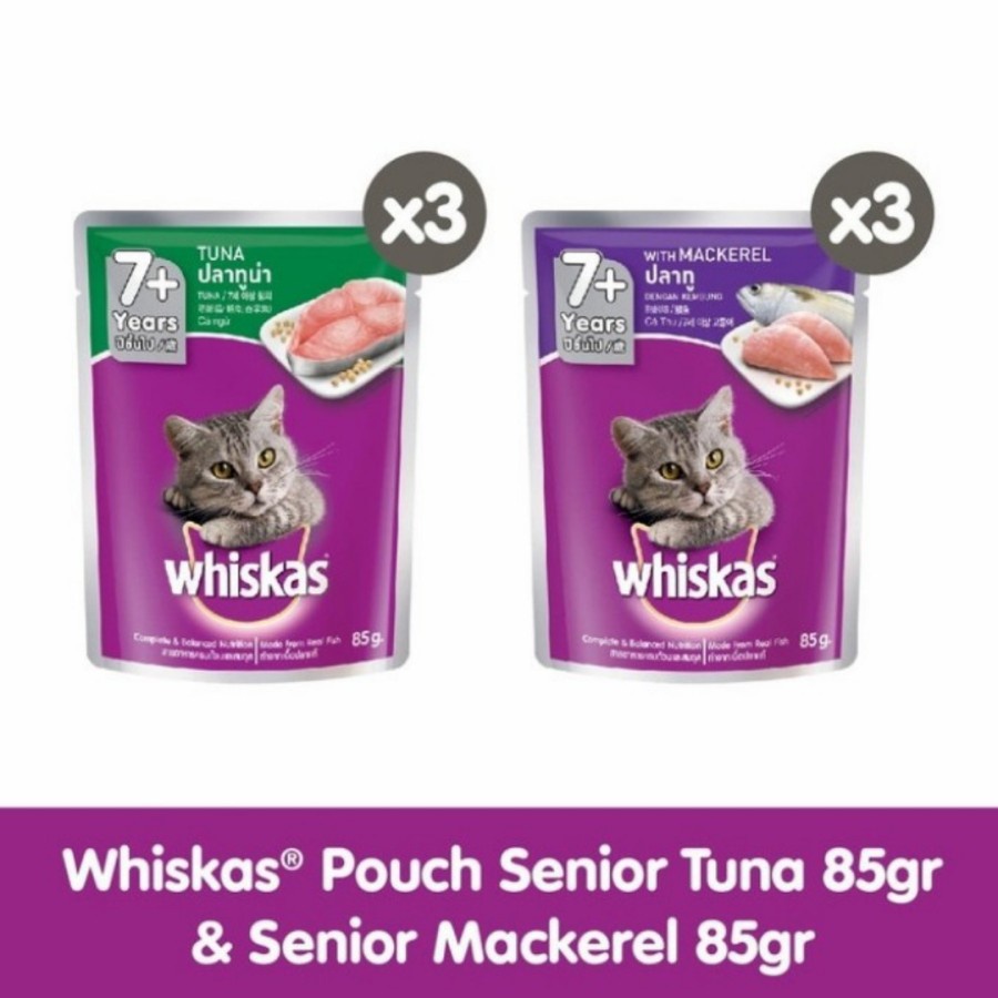 whiskas pouch senior 85gr - whiskas adult senior (6 pcs)