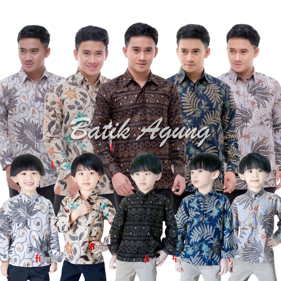 Seragam Baju Couple Batik Sarimbit Keluarga Ayah Anak Kids Cowo Laki Laki Set Family Premium Terbaru