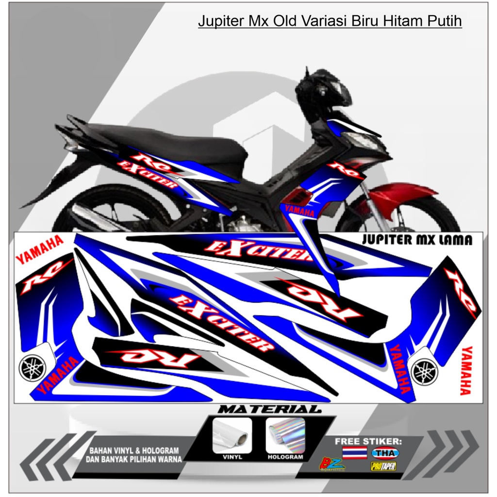 STIKER STRIPING VARIASI JUPITER MX OLD BAHAN PUTIH/HOLOGRAM VINYL|LIS SEPEDA MOTOR JUPITER MX|STIKER