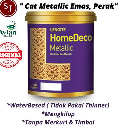 HOT Product Cat Emas / Cat Warna Emas LENKOTE HOMEDECO METALLIC PAINT CAT BESI BETON GYPSUM KAYU WAT