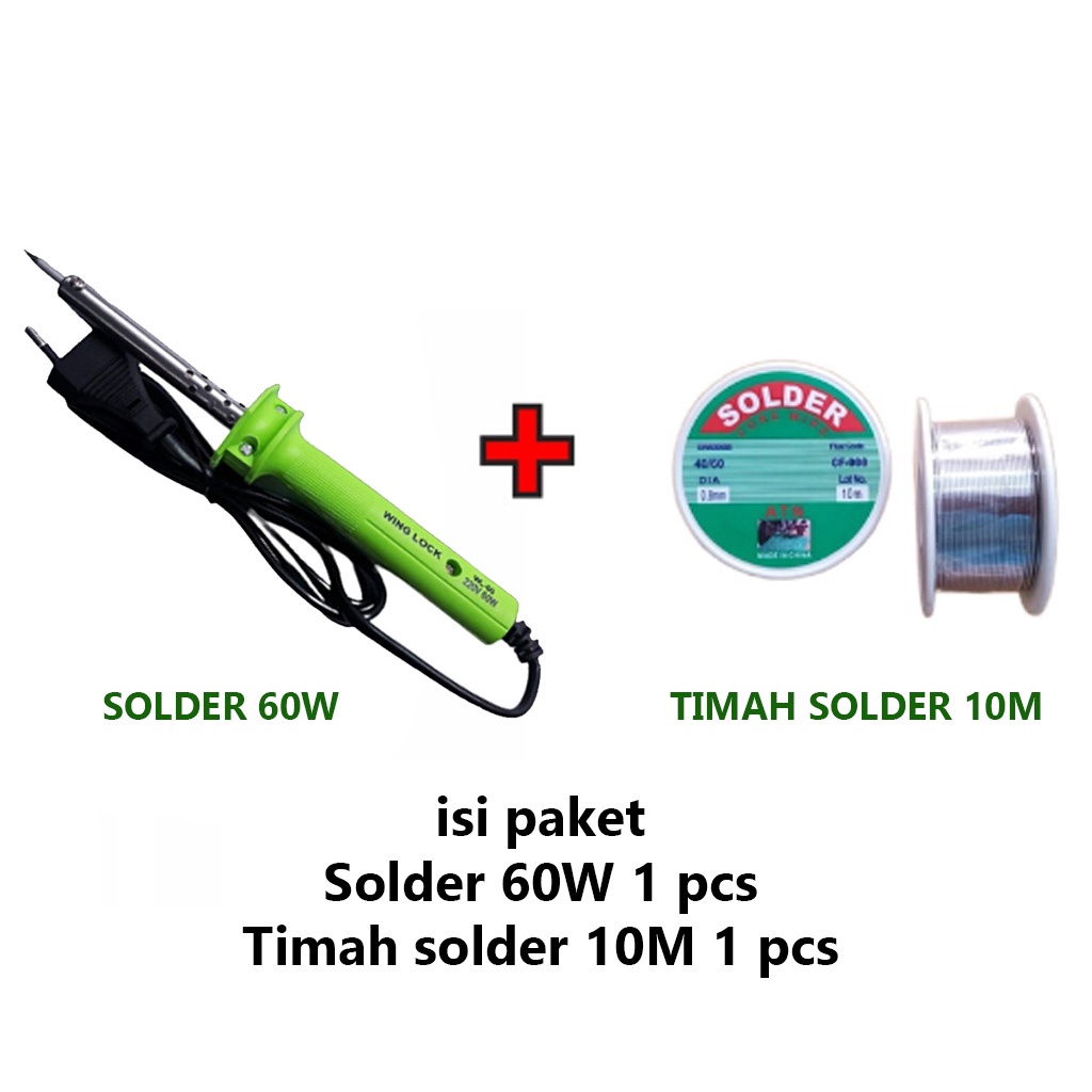 Solder Listrik 40w Gagang Plastik / Soldering Iron Solder Timah 40 watt