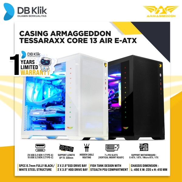 Casing PC Gaming Armaggeddon TESSARAXX CORE 13 AIR E-ATX