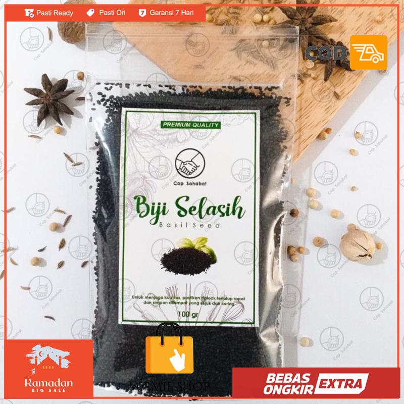 

100gr Biji Selasih Super / Basil Seed 100 PREMIUM