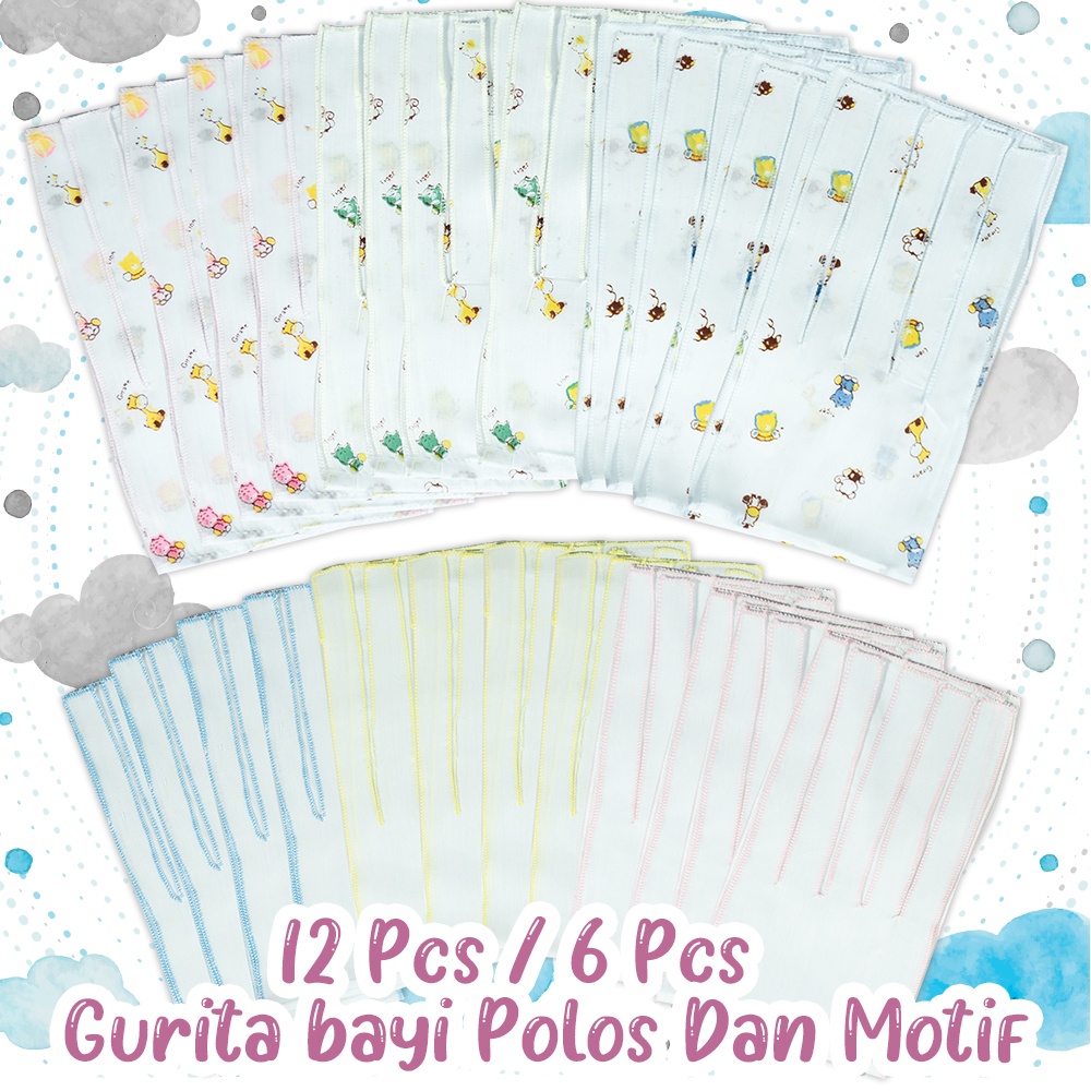 Gurita Bayi Tali Putih Polos Dan Motif Gurita Ikat halus ( 1 Lusin gurita bayi )