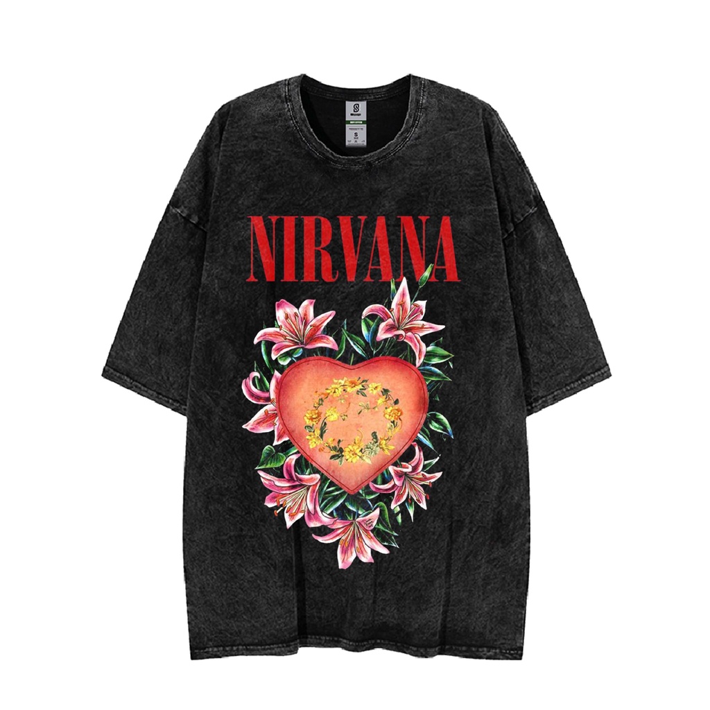 Nirvana Heart Box Vintage Ovrsized Washed Tee T-shirt