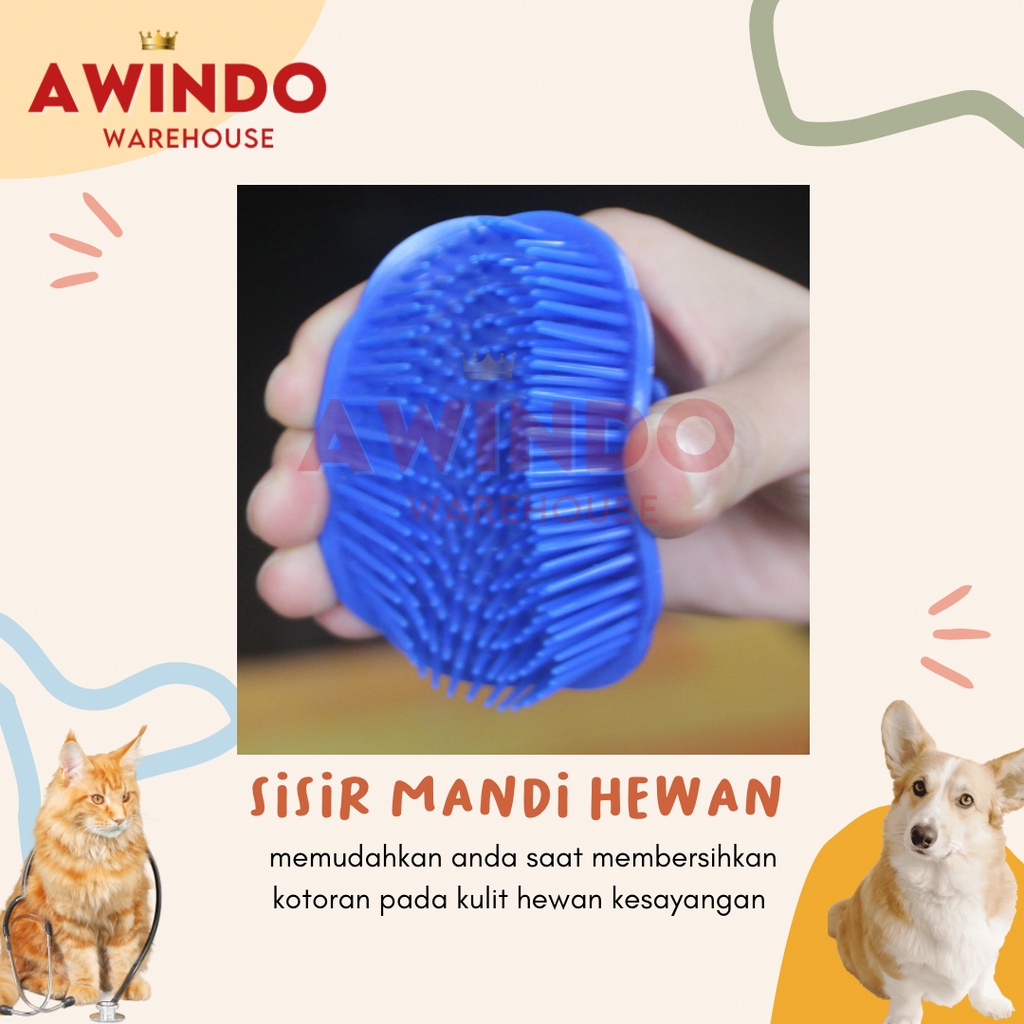 SISIR GOSOK - Sisir Mandi Keramas Pijat Hewan Kucing Anjing Kelinci