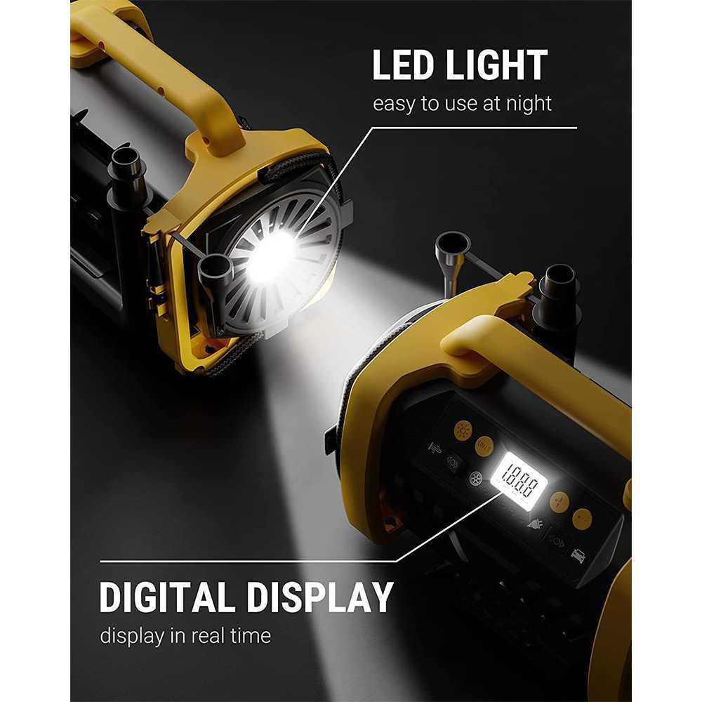 Pompa Ban Elektrik Digital Inflator Portable AC 110 V DC 12V - ATJ-6588 - Yellow