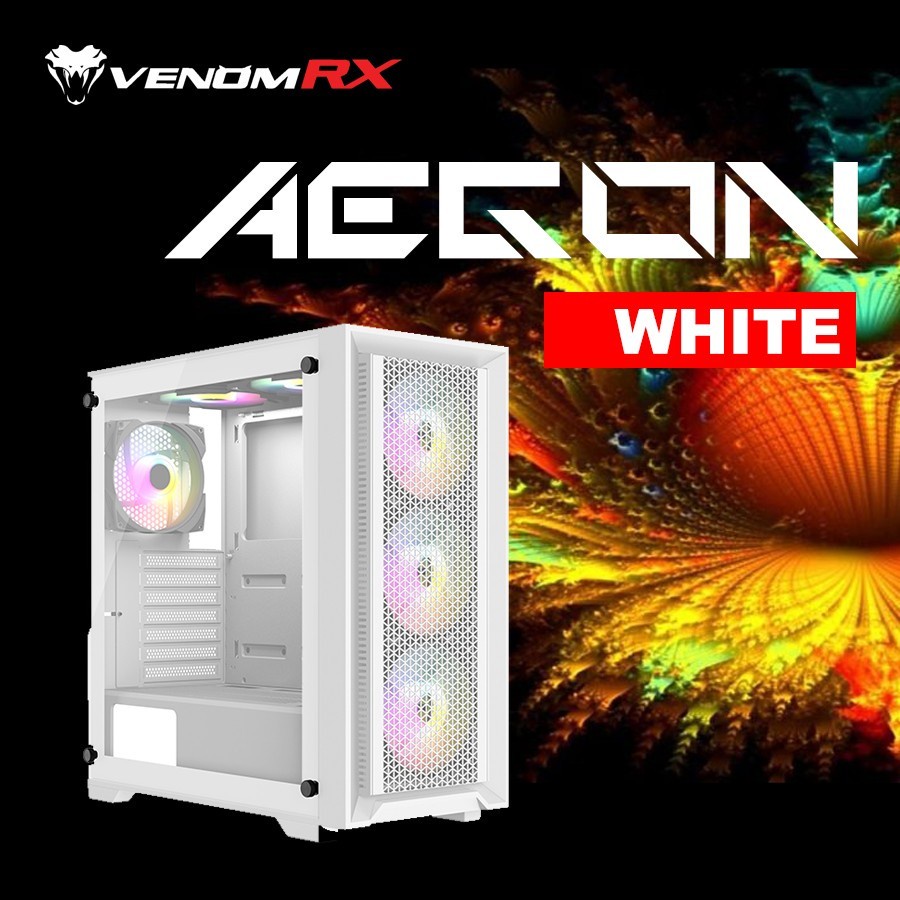 CASING GAMING VENOMRX AEGON + 4FAN ARGB ATX A-RGB Tempered Glass