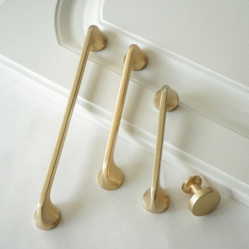 European Gold Handle Tarikan Emas Gagang Laci Lemari Matte Brushed