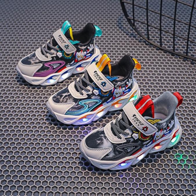 Sneakers anak laki laki impor korea/ sepatu bayi usia 6 tahun LED