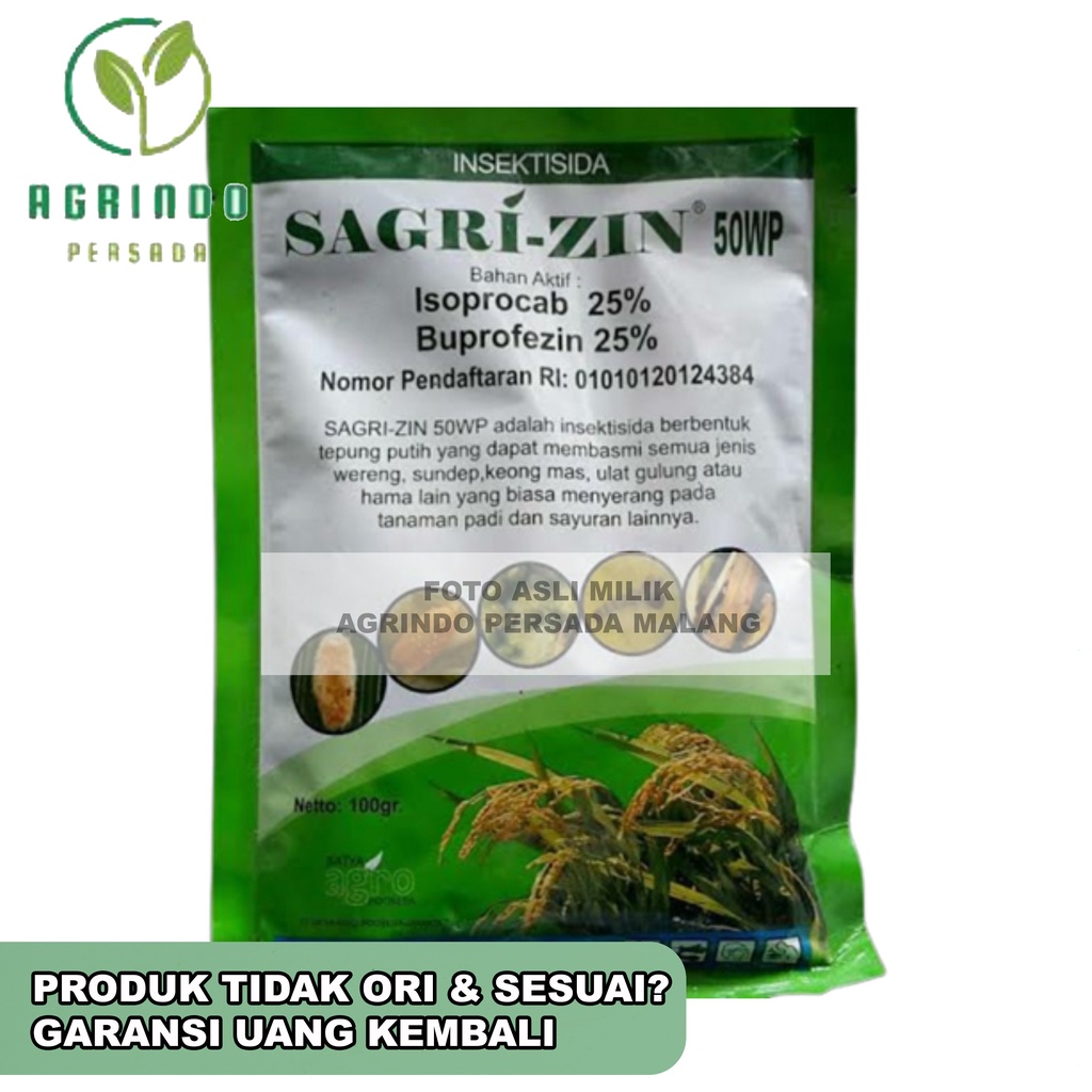 Insektisida Sagri-Zin 50WP 100gram | Sagrizin 100 gram | Obat kaper Wereng Cabuk paling ampuh