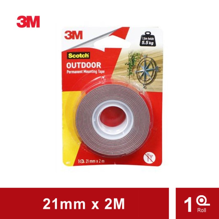 

Terlaris 3M Scotch Outdoor Mounting Tape 4011 21Mm X 2M