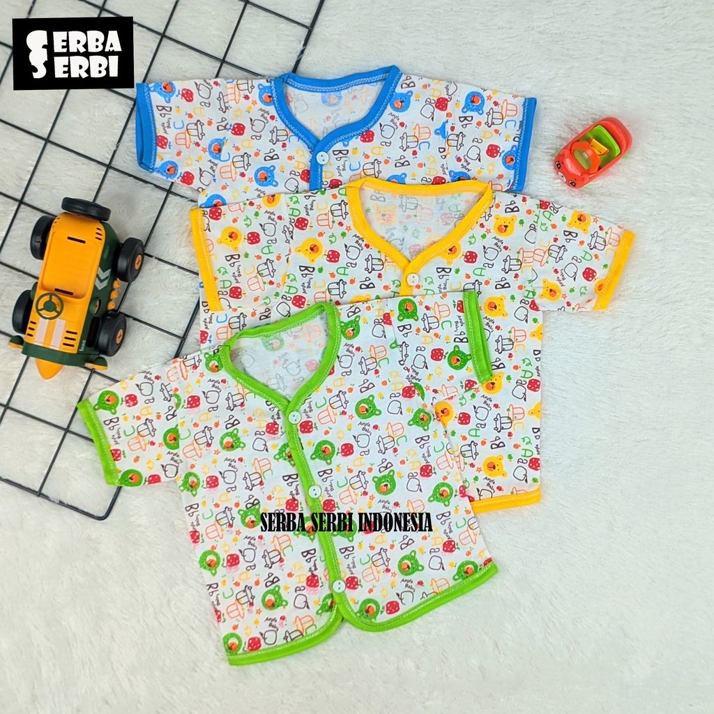 6 PCS BAJU BAYI DAN ANAK LENGAN PENDEK BARU LAHIR MOTIF BEAR MURAH