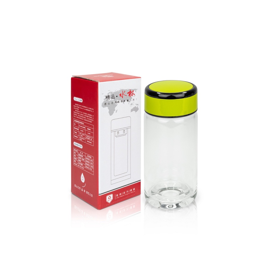 BOTOL MINUM KACA KRISTAL TEMPAT AIR MINUM KACA 320ML DAN 400 ML DOUBLE WALL GLASS