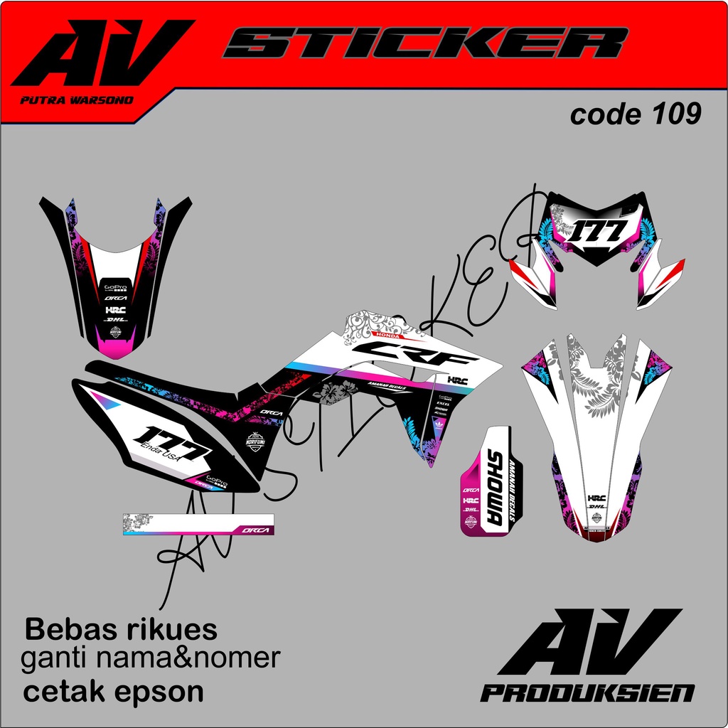 109 dcal sticker CRF bisa rikues
