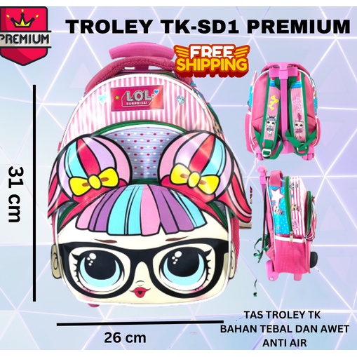 COD ~ 2in1 Troli + Ransel  / Tas TROLEY Sekolah Anak TK UNICORN RIDING KARAKTER TAS LAKI LAKI PEREMPUAN IMPORT