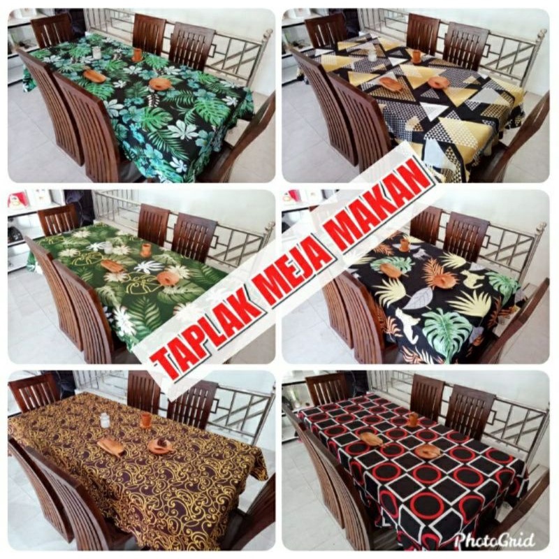 TAPLAK MEJA MAKAN KAIN PERSEGI PANJANG UKURAN ± 140 X 220 CM ANEKA MOTIF