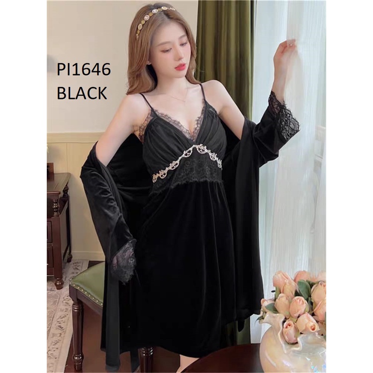 PIYAMA DASTER BLUDRU WANITA + CARDIGAN PI1646