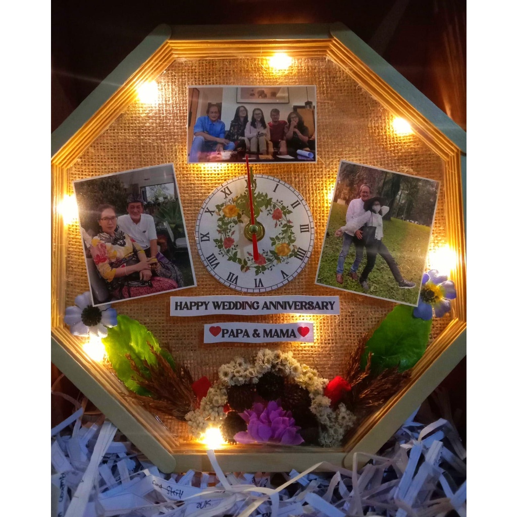 Kado Lukisan Kayu Custom / hexa frame/ hexagonal dan Hadiah unik Ulang Tahun / Anniversary / Wisuda 