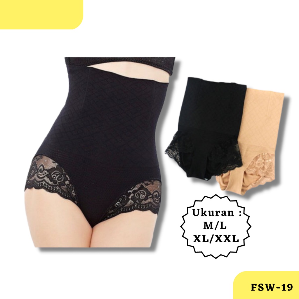 Munafie wanita Celana dalam lace high korset pengecil perut slim Slimming Pant Original CD Perempuan