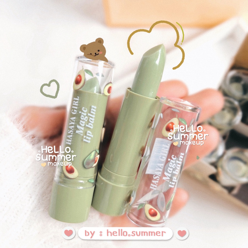 Hasaya Girl Avocado Lip Balm Pelembab Bibir 3gr Mengurangi Bibir Pecah Pecah Pink Alami Untuk Wanita atau Pria