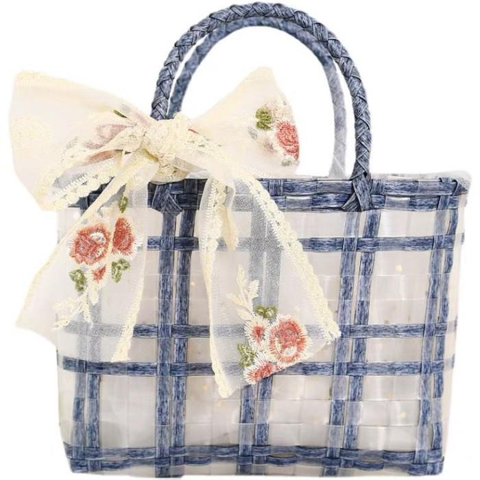 

Tas Keranjang Anyaman Plastik Premium Hampers Goodie Bag Natal Lebaran 095
