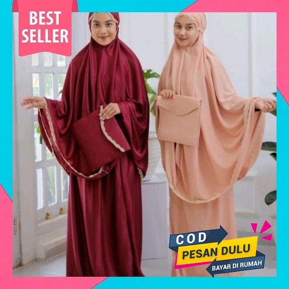 Syahnaz Mukena Dewasa Silk Maxmara Mukena Tas Premium Motif Hawa Series | Mukena Maxmara Terbaru Muk