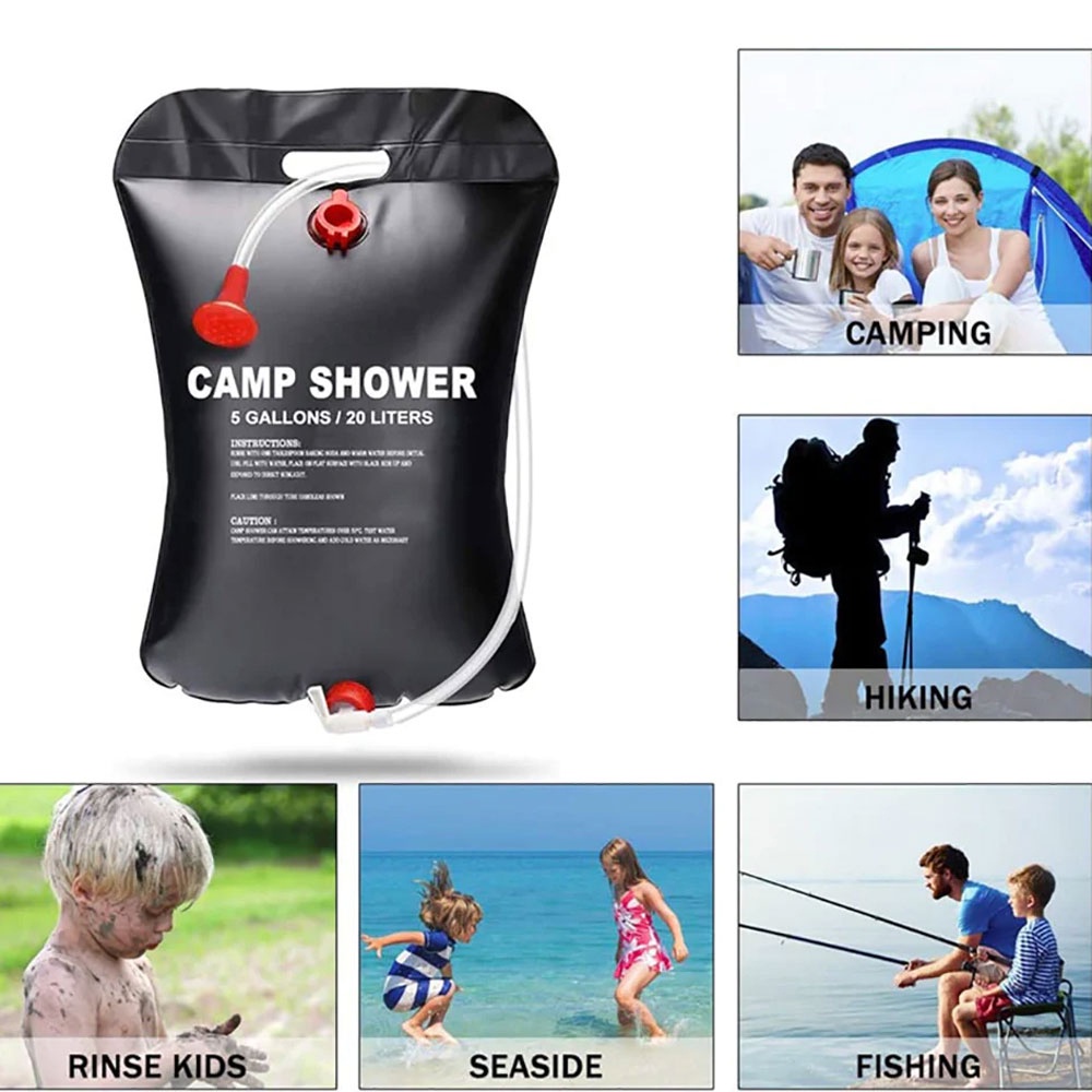 GUI8 Winmax Kantong Air Shower Mandi Camp Shower Bag 20 L Yyedc Hitam ORi-I