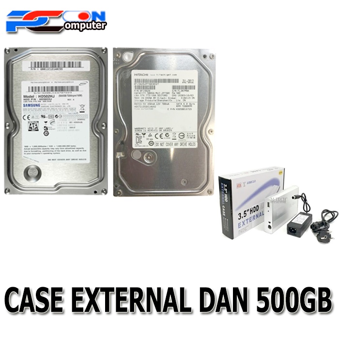 Paket HDD HARDISK HARDDISK KOMPUTER 500GB Plus CASE 3.5 EXTERNAL PC