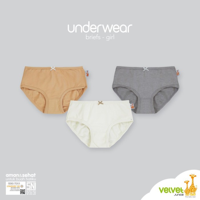 Velvet Junior GIRLS Underwear - SOLID COLOR BROWN