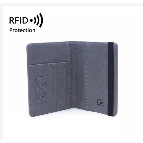 Dompet Paspor Kulit Passport Travel Wallet RFID Protection 1643 import