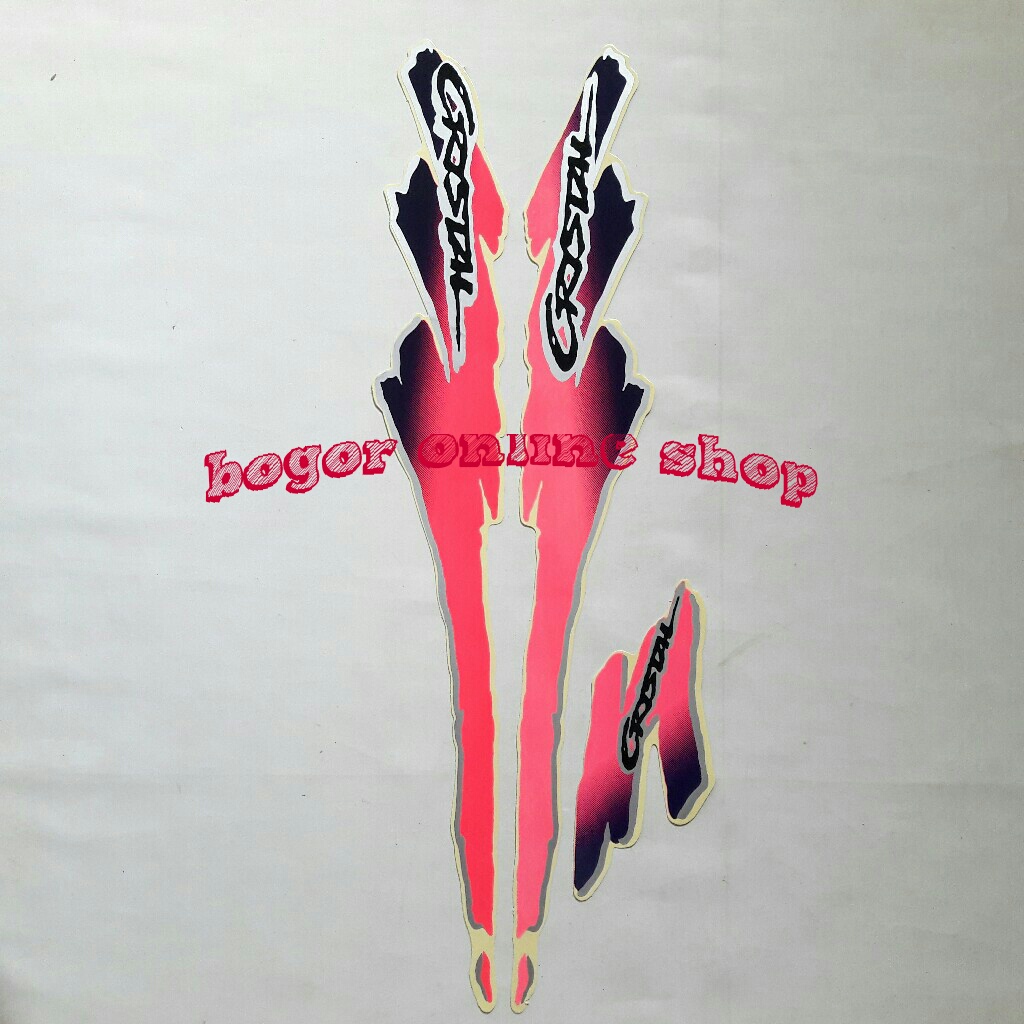 stiker striping motor suzuki crystal tune 1994 pink