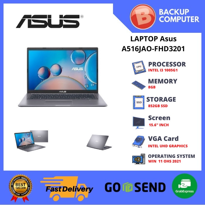 LAPTOP ASUS A516JAO-FHD3201 I3 1005G1