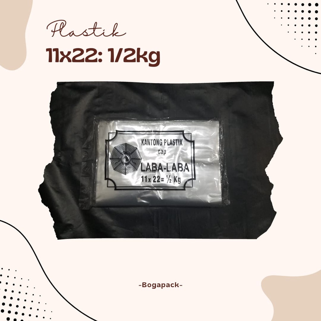 Plastik Bening Laba-laba 11x22 / Plastik Bening 1/2kg / Plastik Laba-laba / Plastik HT / Plastik Kem