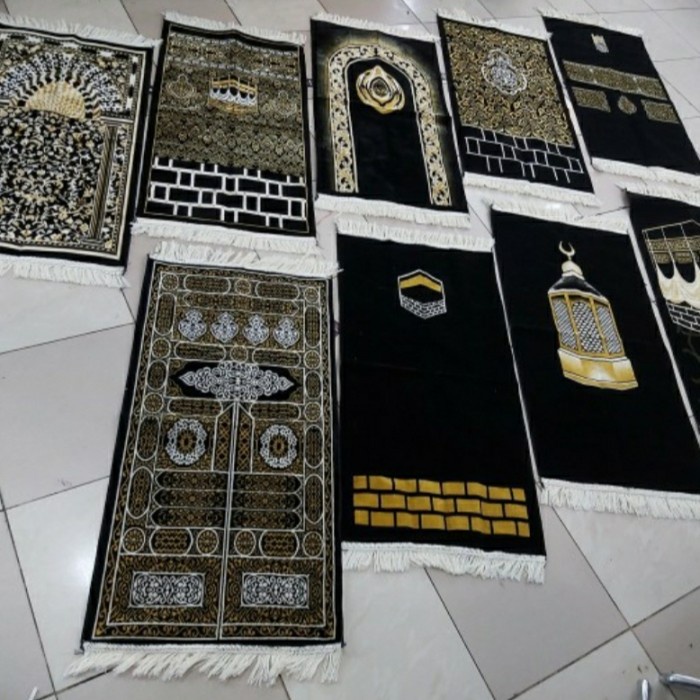 Sajadah Tebal kiswah ukuran 50 x 100 cm Y9R1 Sejadah Viral Mini Berkualitas Best Seller Polos Kecil 