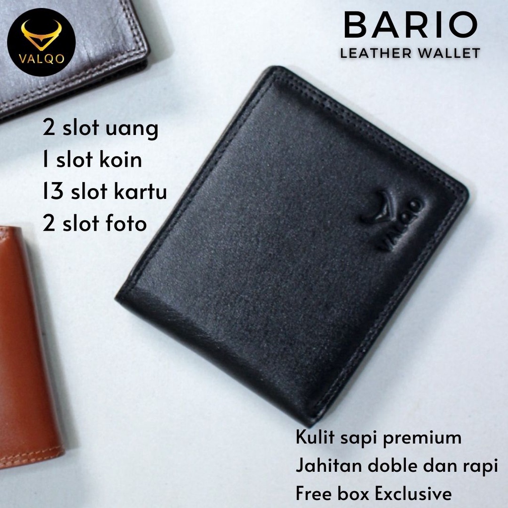 [VALQO] Dompet BARIO Kulit Sapi Pria Laki Cowok 13 Slot Kartu 2 Foto