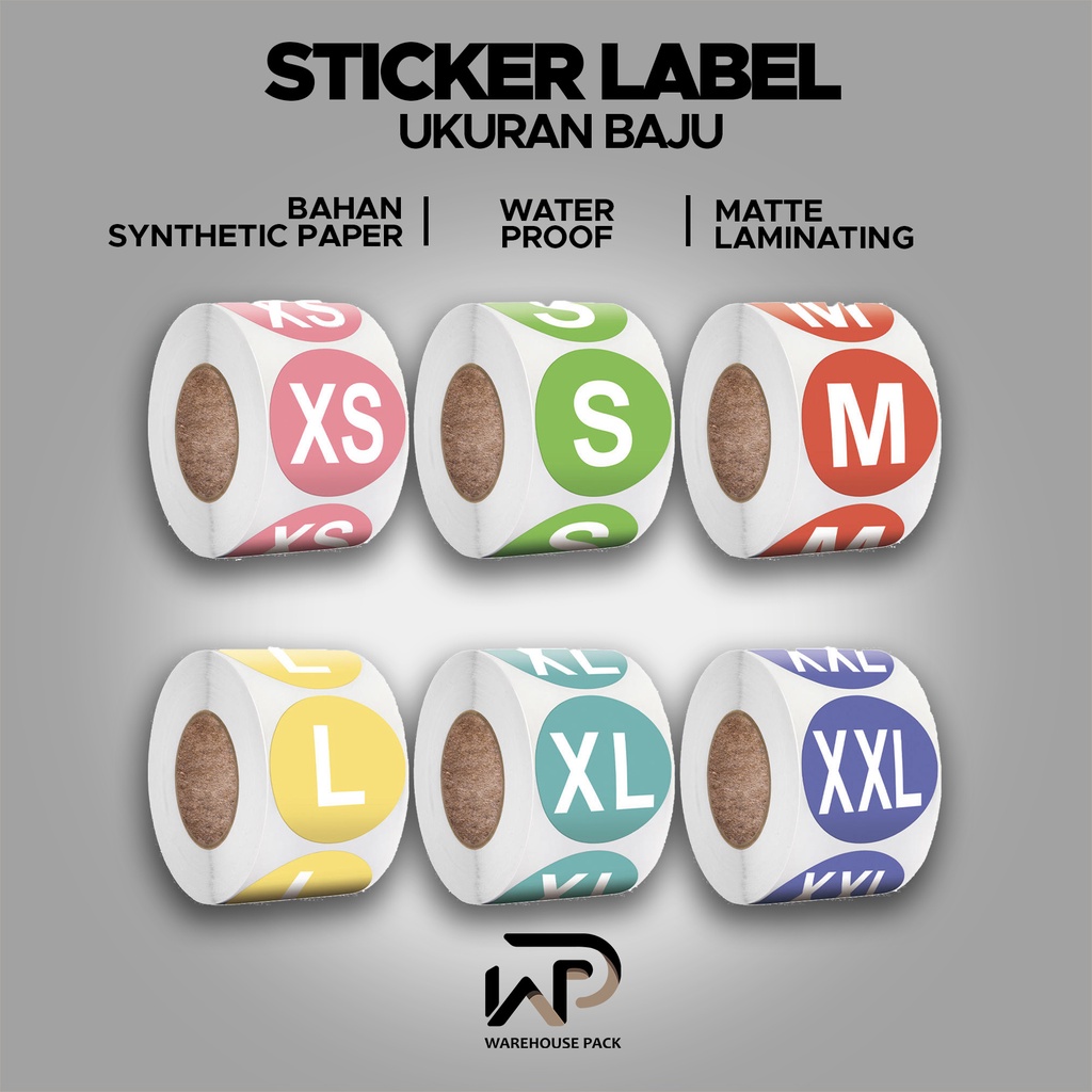 

1 roll (500 pcs) Stiker Label Ukuran baju | Stiker Label Size Baju | Label Stiker Size Baju| Stiker Label Tempel Bulat Size