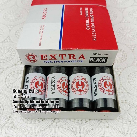 1 PCS BENANG JAHIT EXTRA 500 YARD HITAM & PUTIH