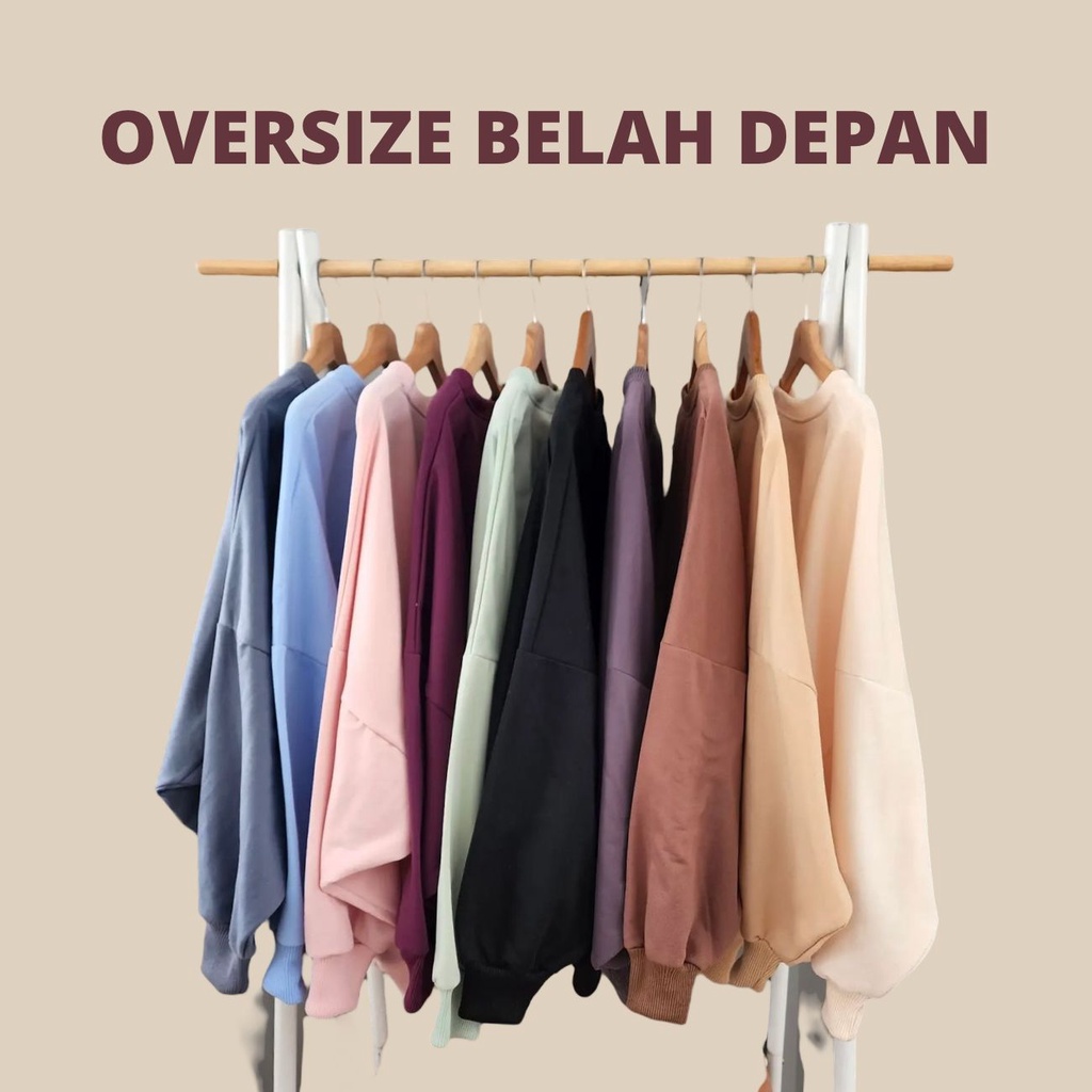 SWEATER OVERSIZE BELAH DEPAN SWITER WANITA