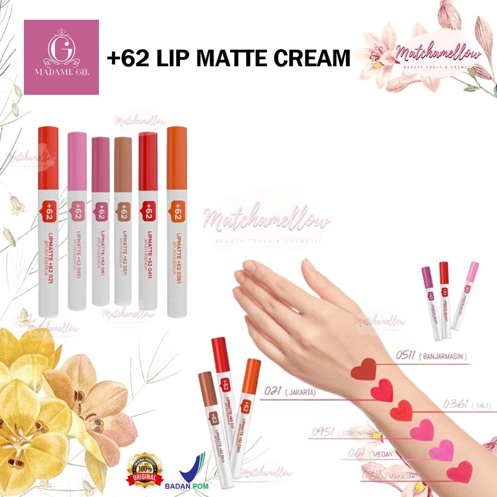 ❄️MATCHA❄️ MADAME GIE +62 LIP MATTE MAKE UP LIP CREAM - LIP CREAM +62