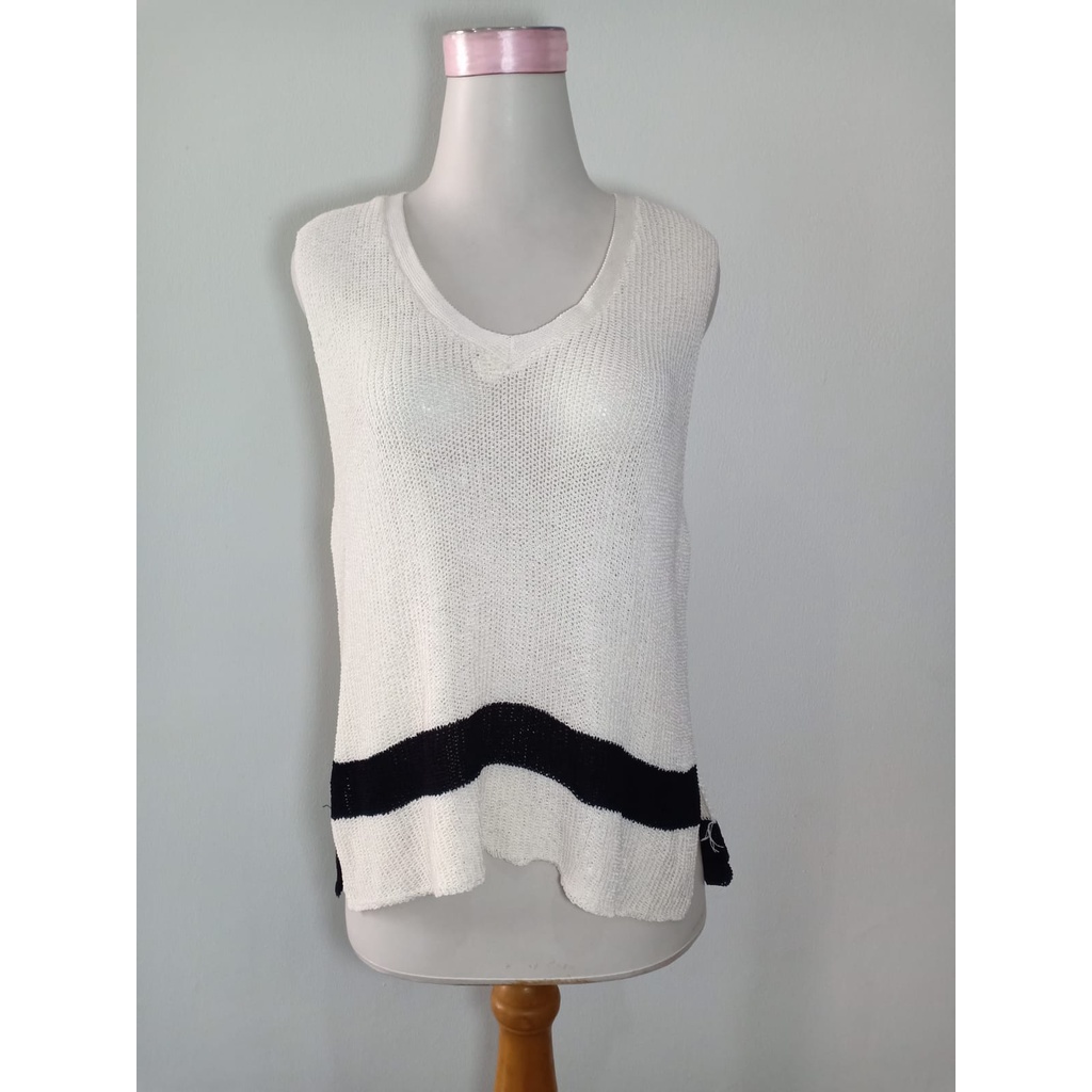 SALE Outer Putih Rajut Knitwear Wanita Vest Rajut (FREE SIZE)