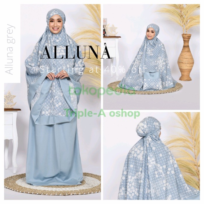 Mukenah Traveling Aluna Katun ing Katun aruna Mewah Merah Muda T6X9 Lembut Lebaran Bisa Cod Polos Te