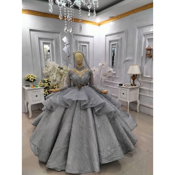 GAUN BEBY//GAUN KIPAS FULL PAYET DEPA//GAUN PENGANTIN/PESTA MEWAH
