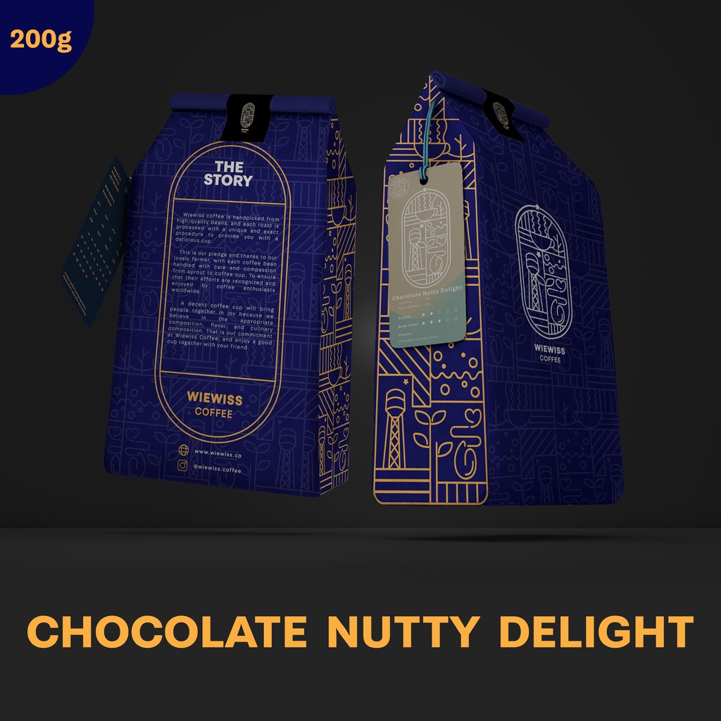 

Wiewiss Kopi Blend Chocolate Nutty Delight Blend Coffee - 200 Gram