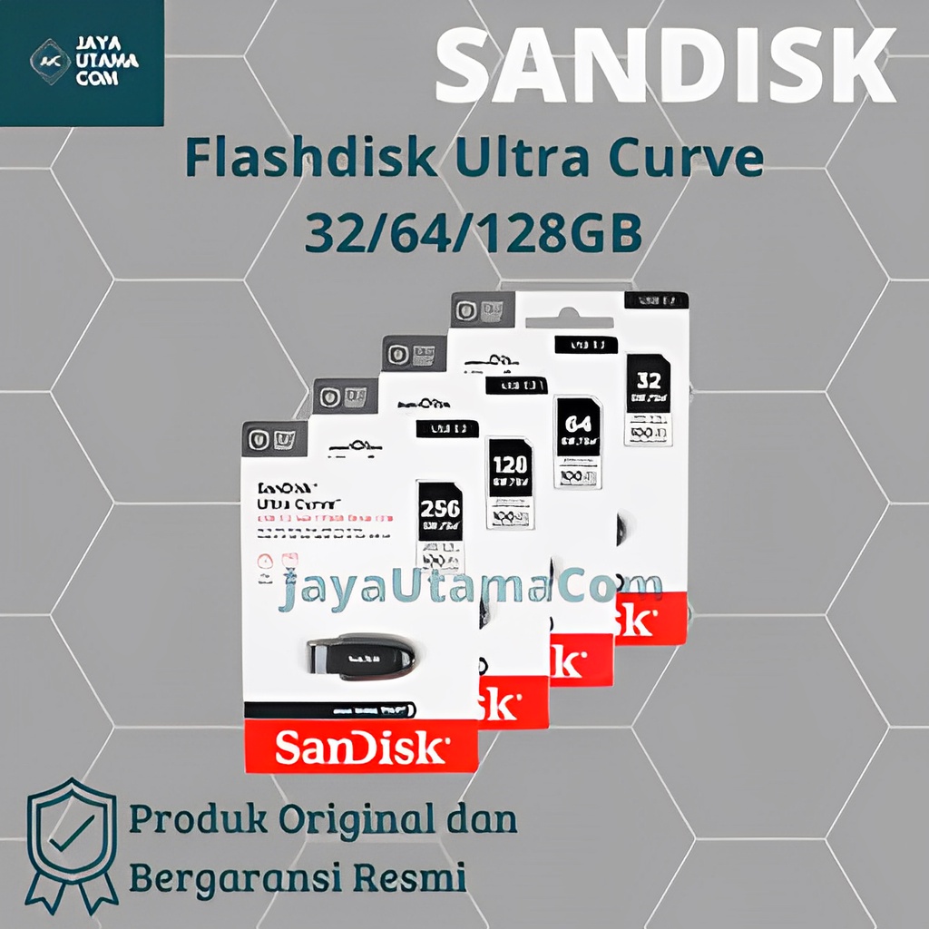 Flashdisk Sandisk 32/64/128GB Ultra Curve USB 3.2 Garansi Resmi